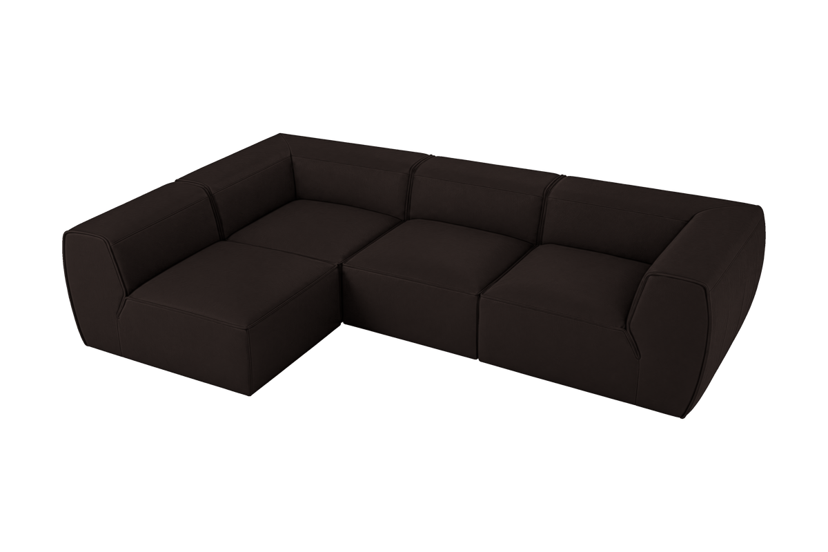 Fred Left Open Sectional in Dante Ebony