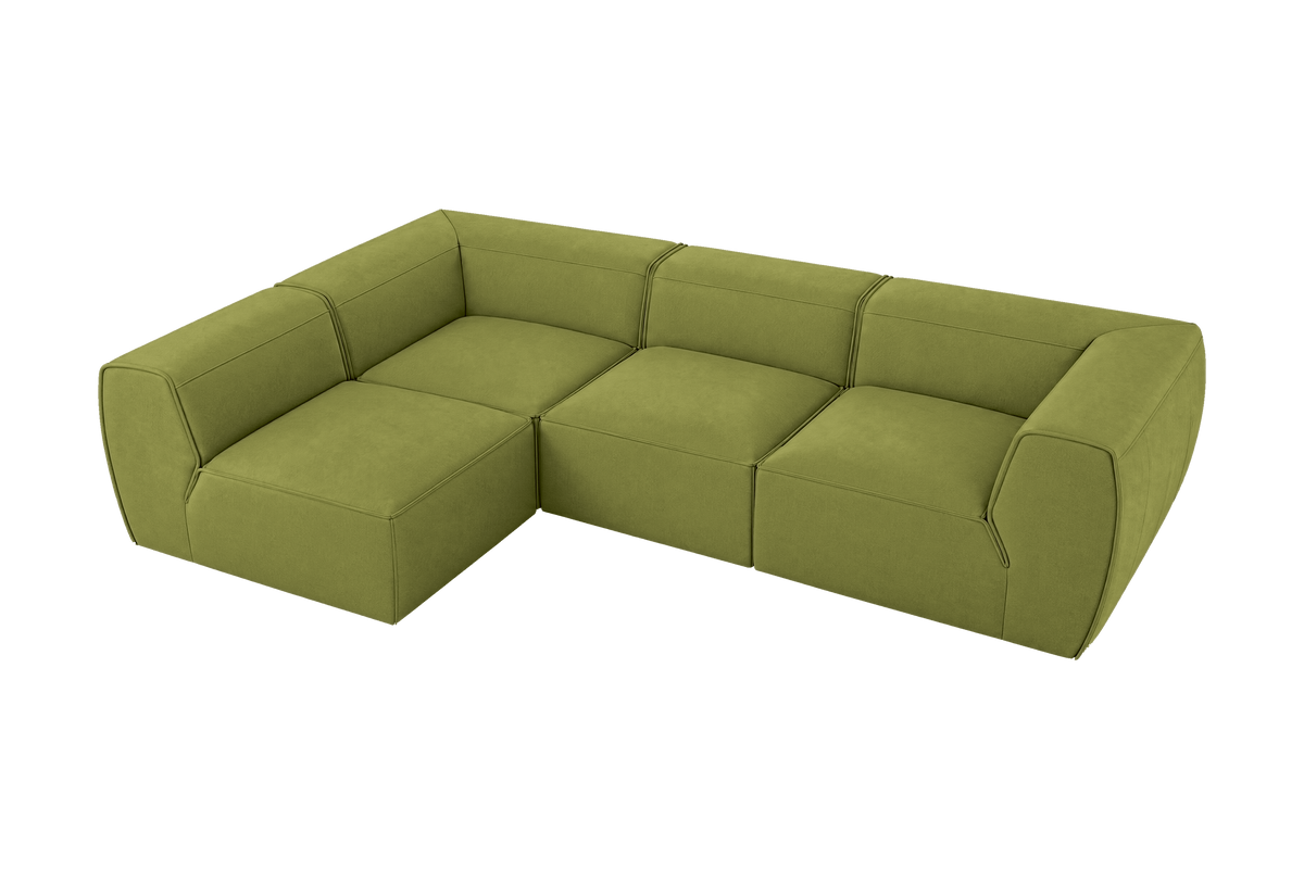 Fred Left Open Sectional in Fresco Key Lime
