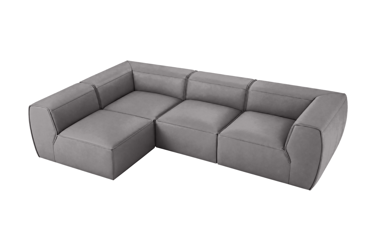 Fred Left Open Sectional in Dante Meteor