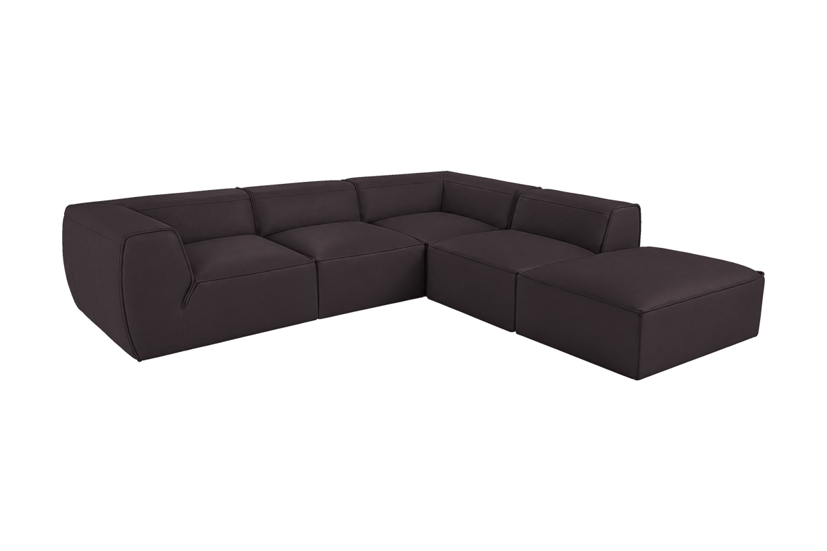 Fred Right Bumper Sectional in Dante Charcoal