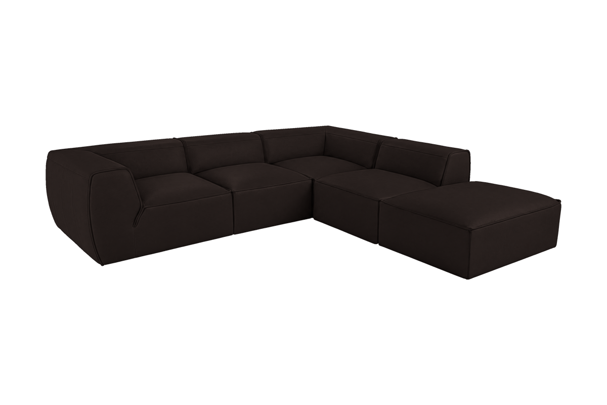 Fred Right Bumper Sectional in Dante Ebony