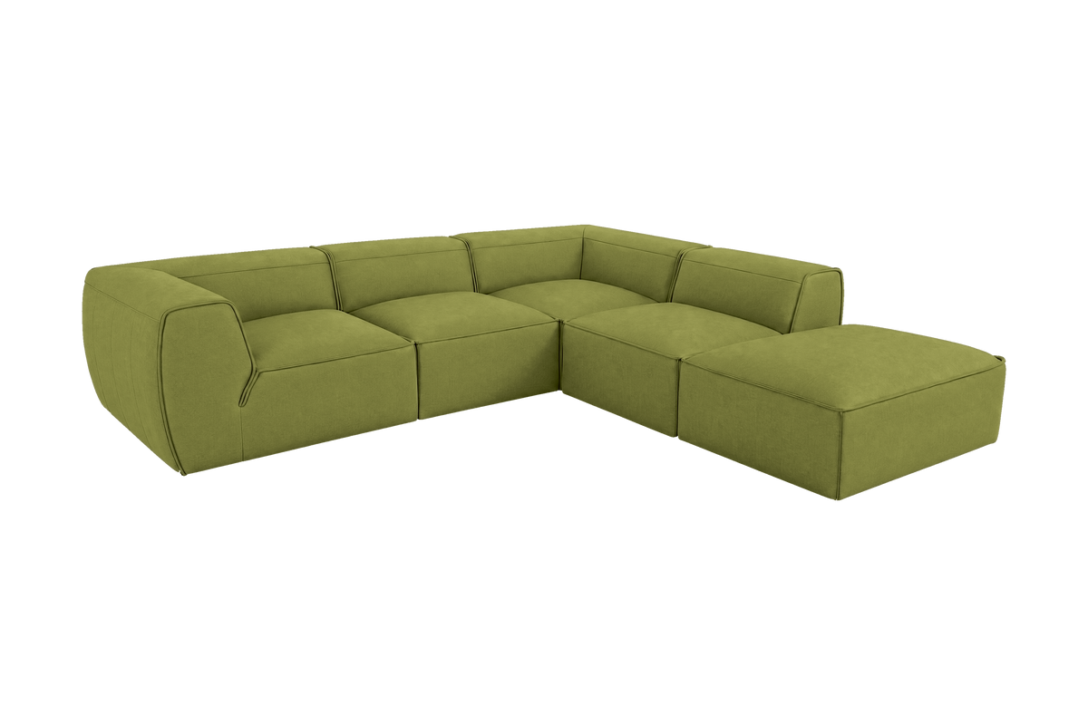 Fred Right Bumper Sectional in Fresco Key Lime
