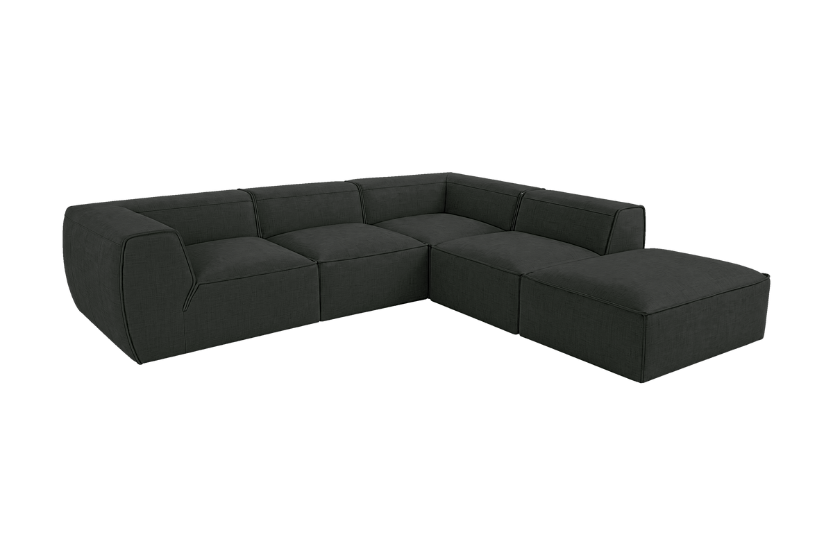 Fred Right Bumper Sectional in Mosquito Lola