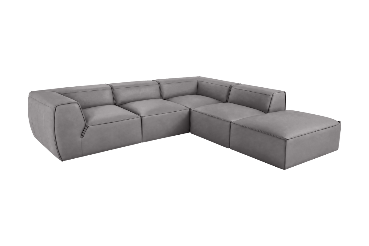 Fred Right Bumper Sectional in Dante Meteor