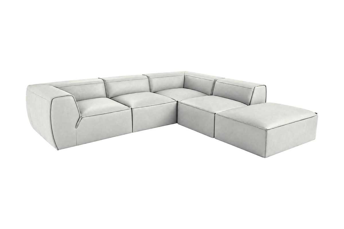 Fred Right Bumper Sectional in Felix Milky