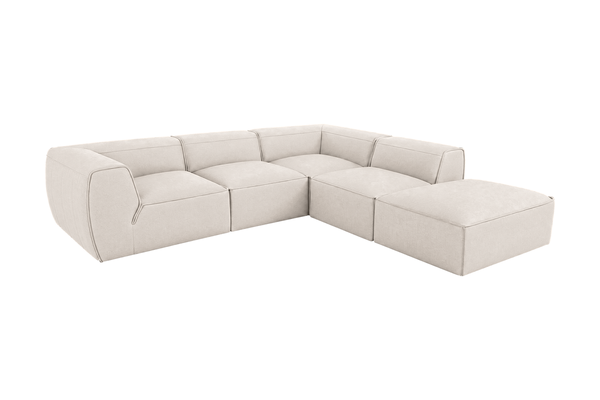 Fred Right Bumper Sectional in Fresco Milky