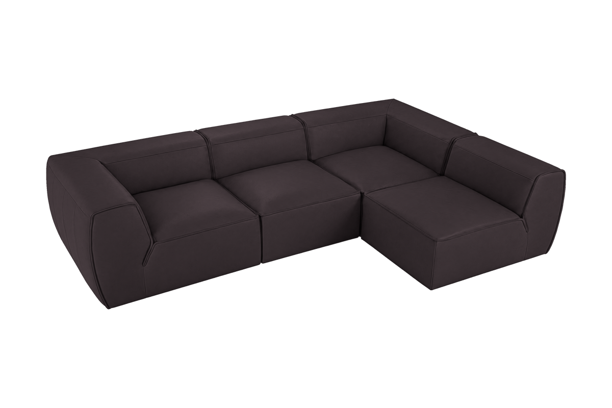 Fred Right Open Sectional in Dante Charcoal