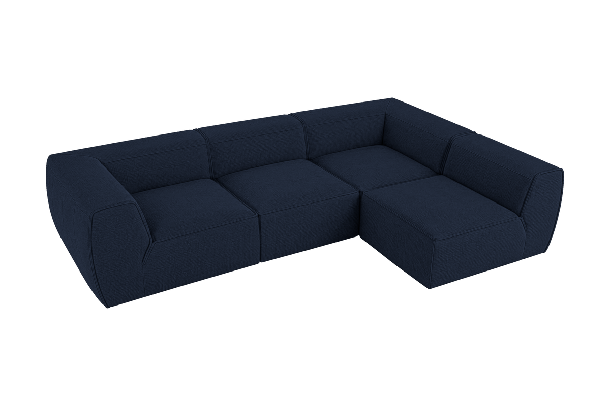 Fred Right Open Sectional in Roni Ember Blue