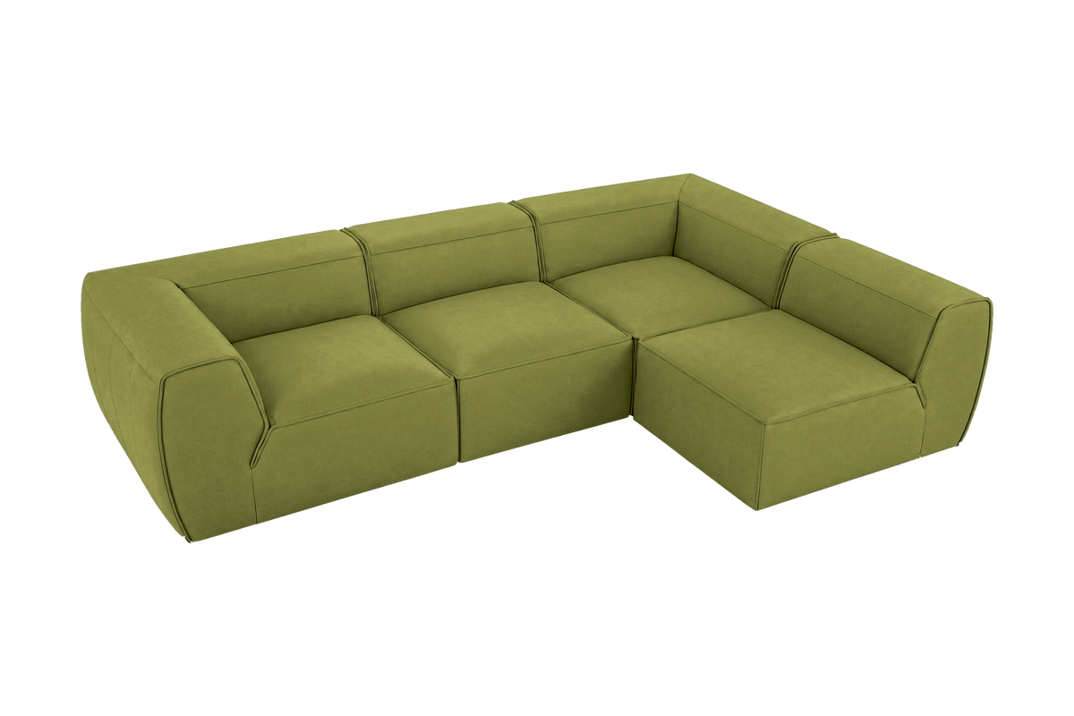Fred Right Open Sectional in Fresco Key Lime