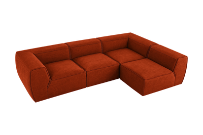 Fred Right Open Sectional in Roni Poppy