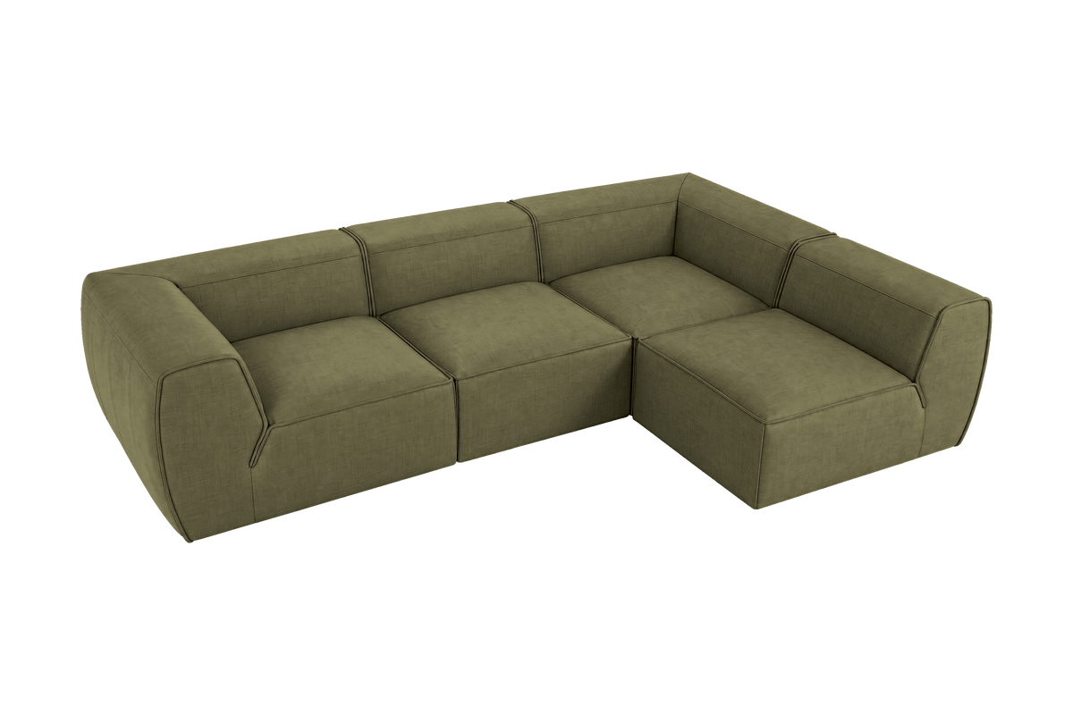 Fred Right Open Sectional in Mosquito Sycamore