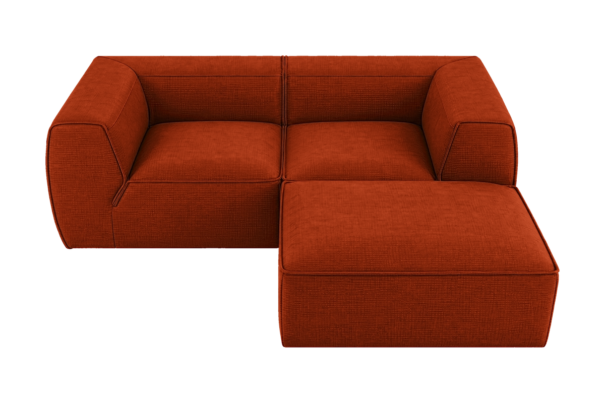 Fred Small Right Chaise in Roni Poppy