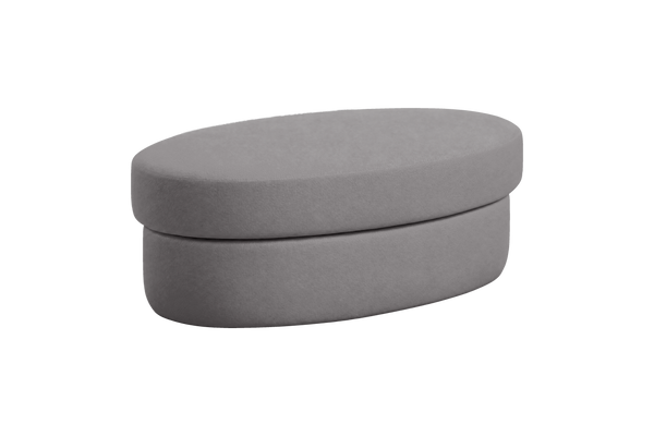 Milo Footstool in Meteor Semi Aniline Leather | SUPERBA