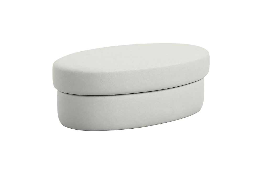 Milo Photo Frame Milo Footstool in Milky Full Aniline Leather | SUPERBA