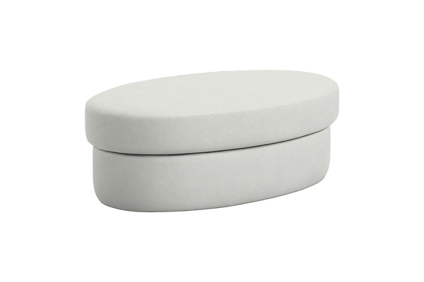 Milo Footstool in Milky Full Aniline Leather | SUPERBA