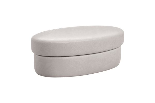 Milo Footstool in Milky Full Aniline Leather | SUPERBA