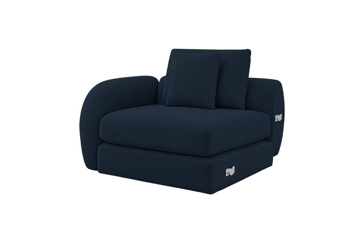 Milo Left Armchair in Dante Aqua