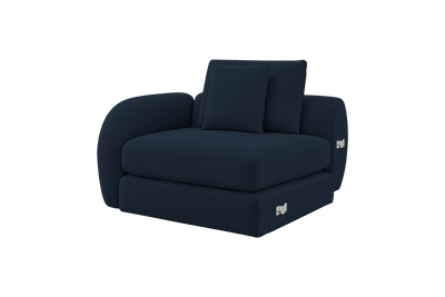 Milo Left Armchair in Dante Aqua