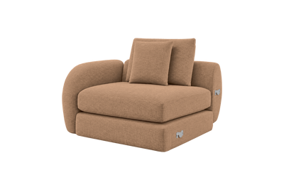 Milo Left Armchair in Roni Biscotti