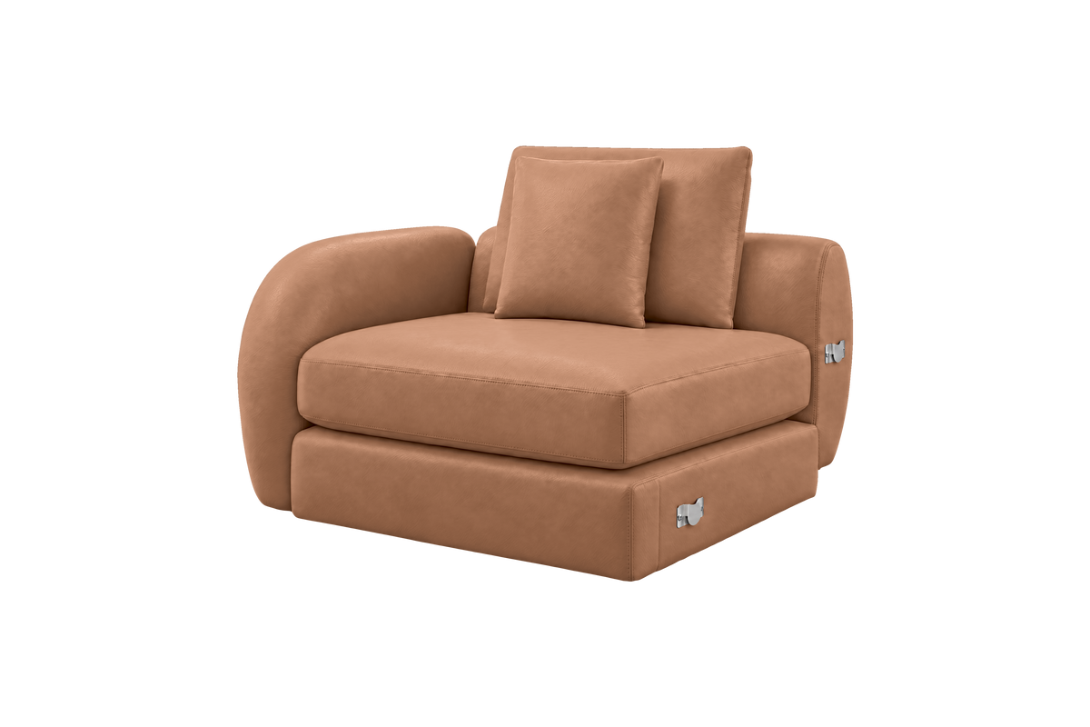 Milo Left Armchair in Momo Camel
