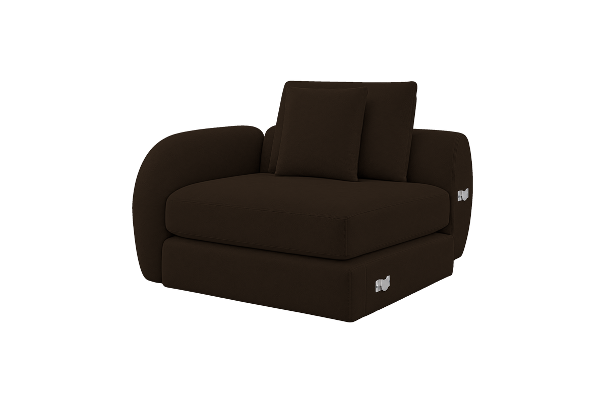 Milo Left Armchair in Marfa Charcoal