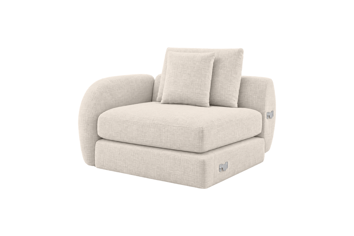 Milo Left Armchair in Mosquito Cracker