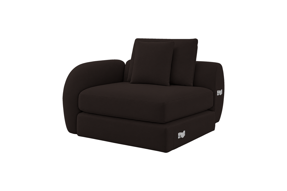 Milo Left Armchair in Dante Ebony