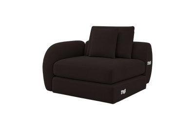 Milo Left Armchair in Dante Ebony