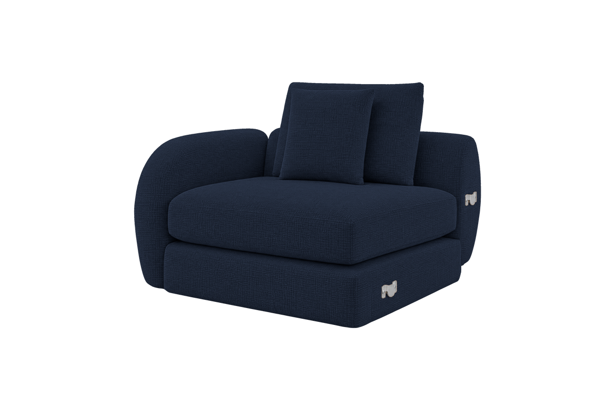 Milo Left Armchair in Roni Ember Blue