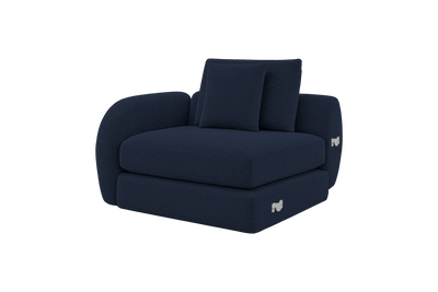Milo Left Armchair in Roni Ember Blue