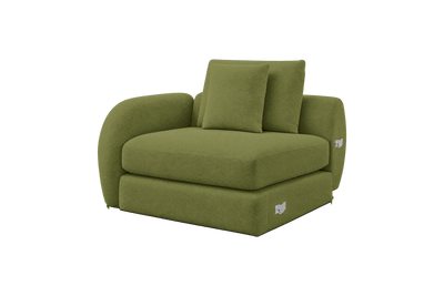 Milo Left Armchair in Bouclé Key Lime