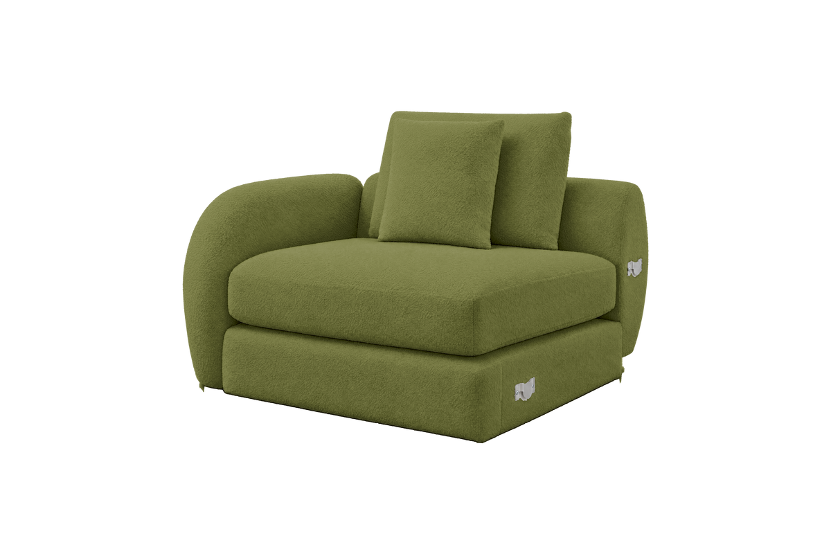 Milo Left Armchair in Bouclé Key Lime
