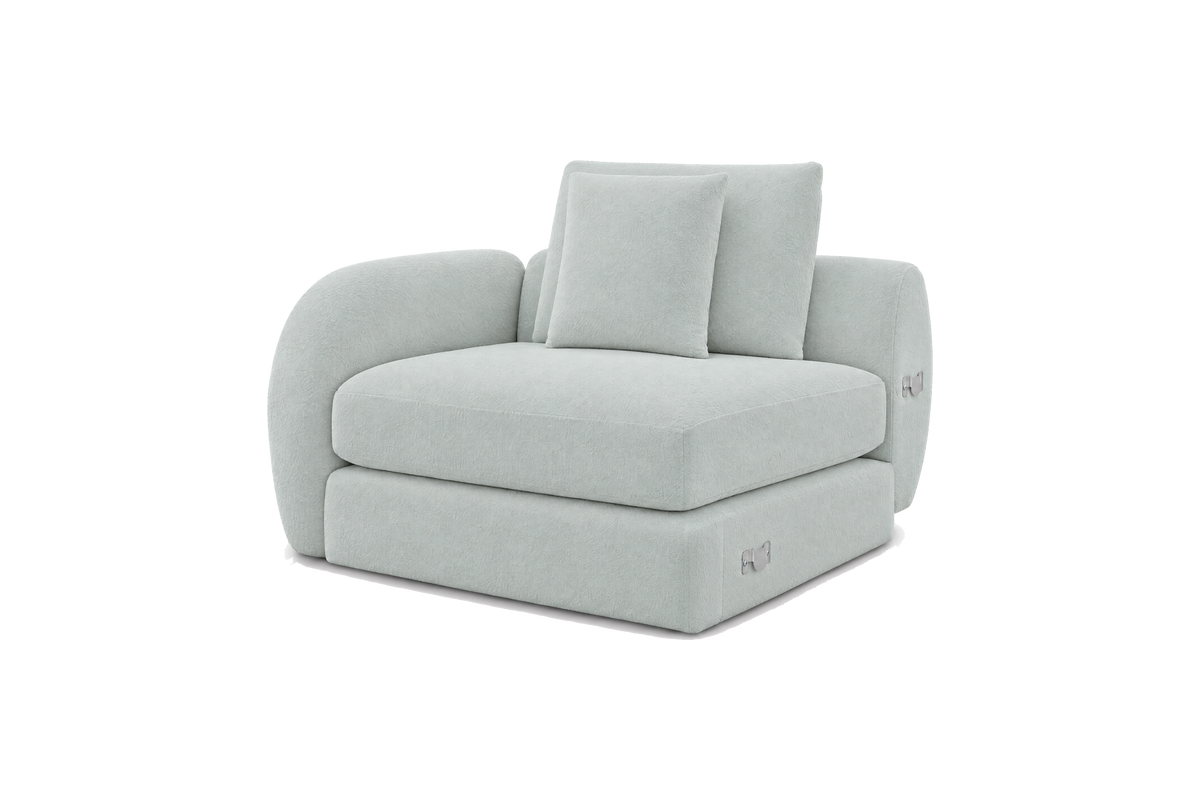 Milo Left Armchair in Fresco Meteor