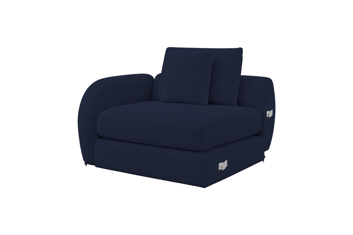 Milo Left Armchair in Bouclé Midnight Express 20
