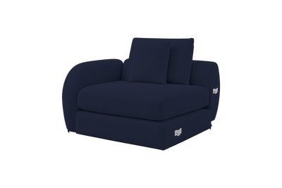 Milo Left Armchair in Bouclé Midnight Express 20