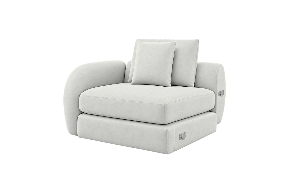 Milo Left Armchair in Felix Milky