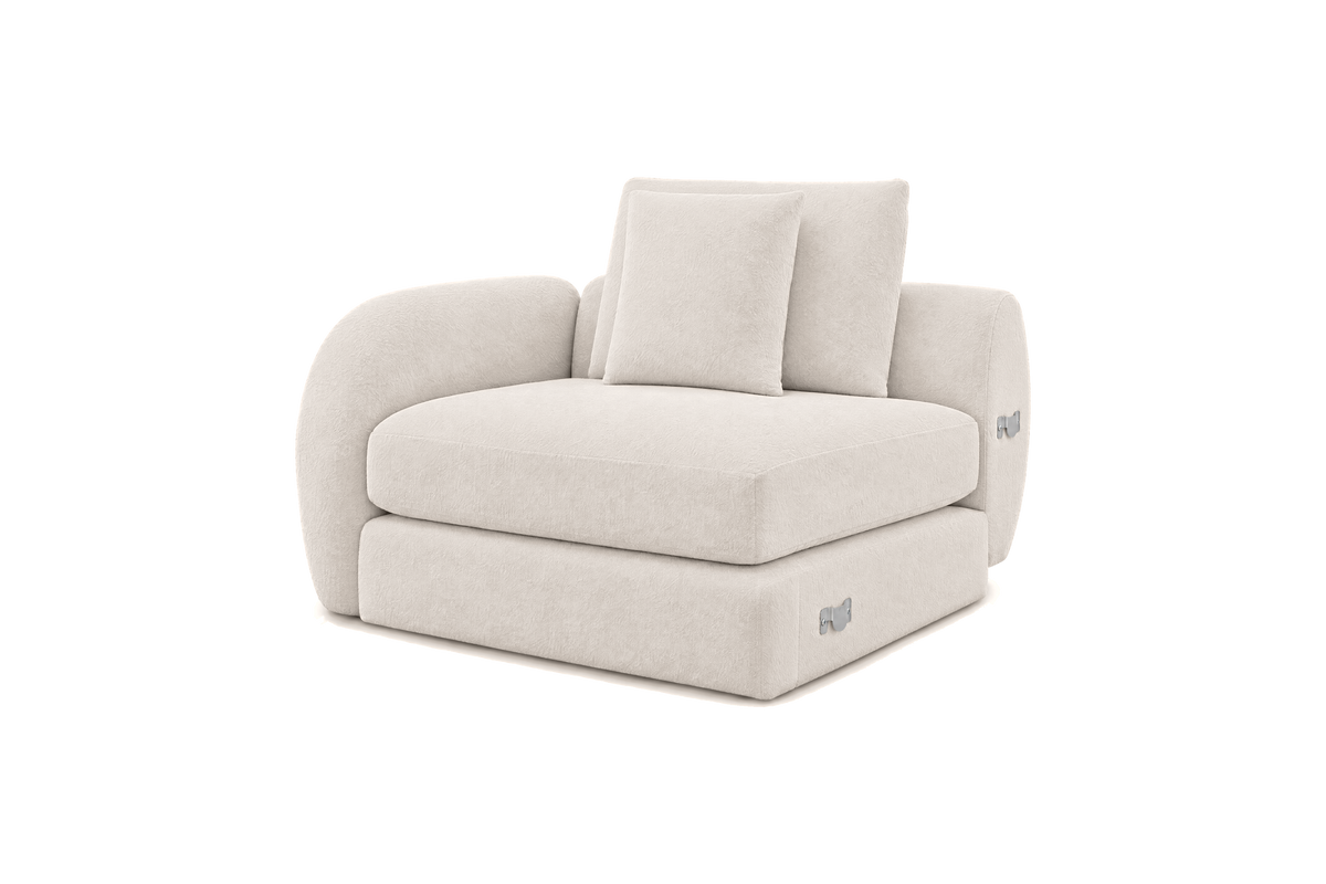 Milo Left Armchair in Fresco Crème