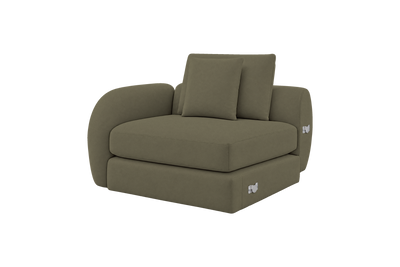 Milo Left Armchair in Felix Olive