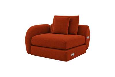 Milo Left Armchair in Roni Poppy