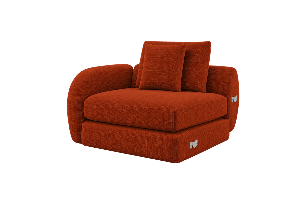 Milo Left Armchair in Roni Poppy