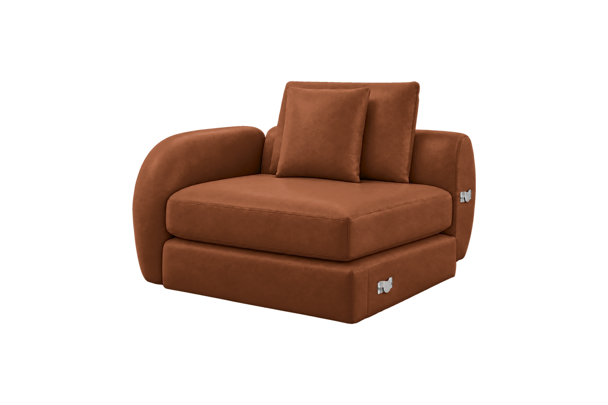 Milo Left Armchair in Momo Porto