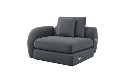 Milo Left Armchair in Dante Shark