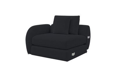 Milo Left Armchair in Bouclé Smoke