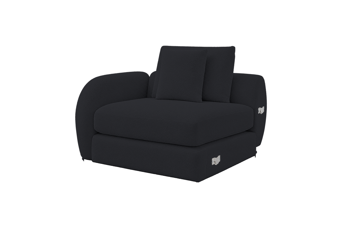 Milo Left Armchair in Bouclé Smoke