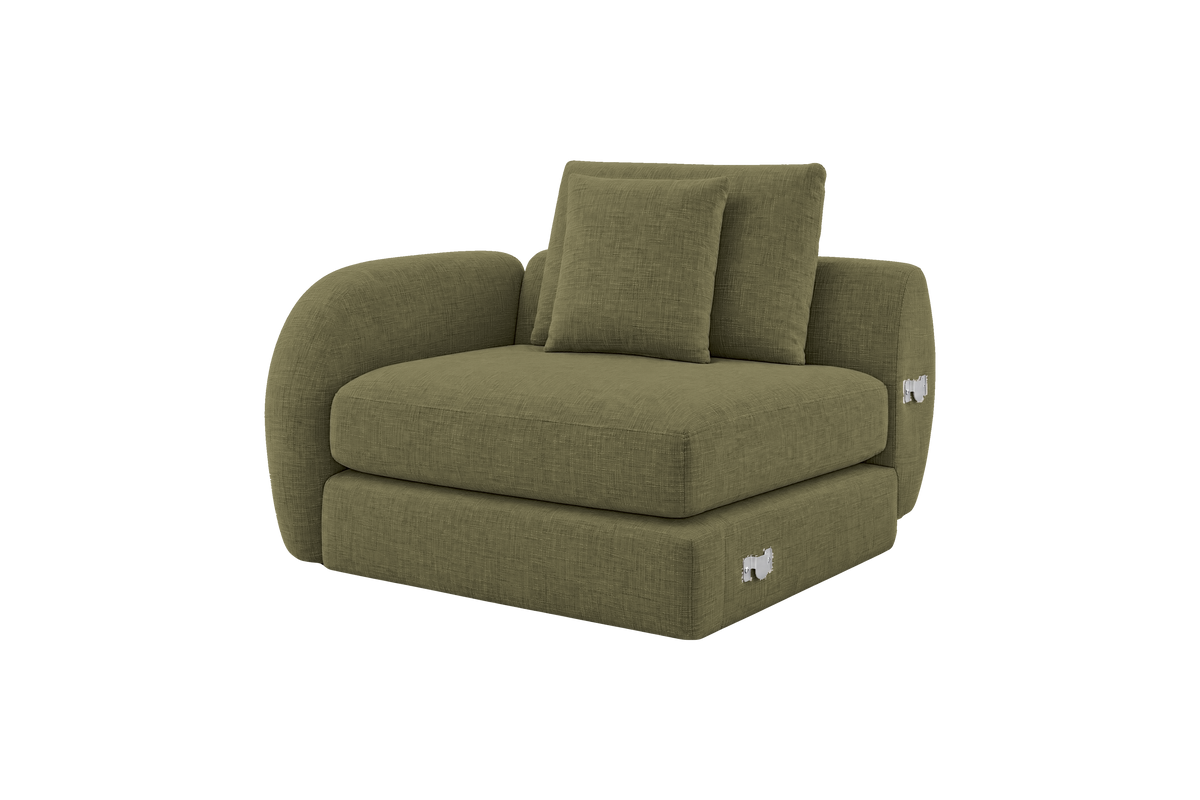 Milo Left Armchair in Mosquito Sycamore