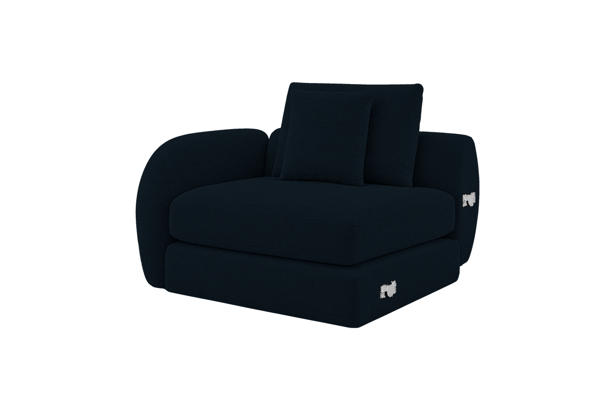 Milo Left Armchair in Mosquito Tenerife