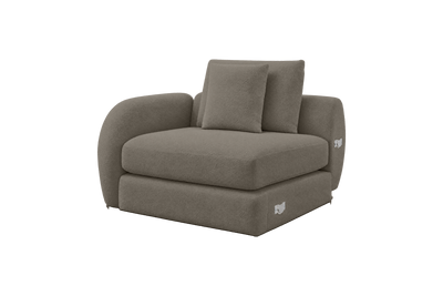 Milo Left Armchair in Bouclé Truffle