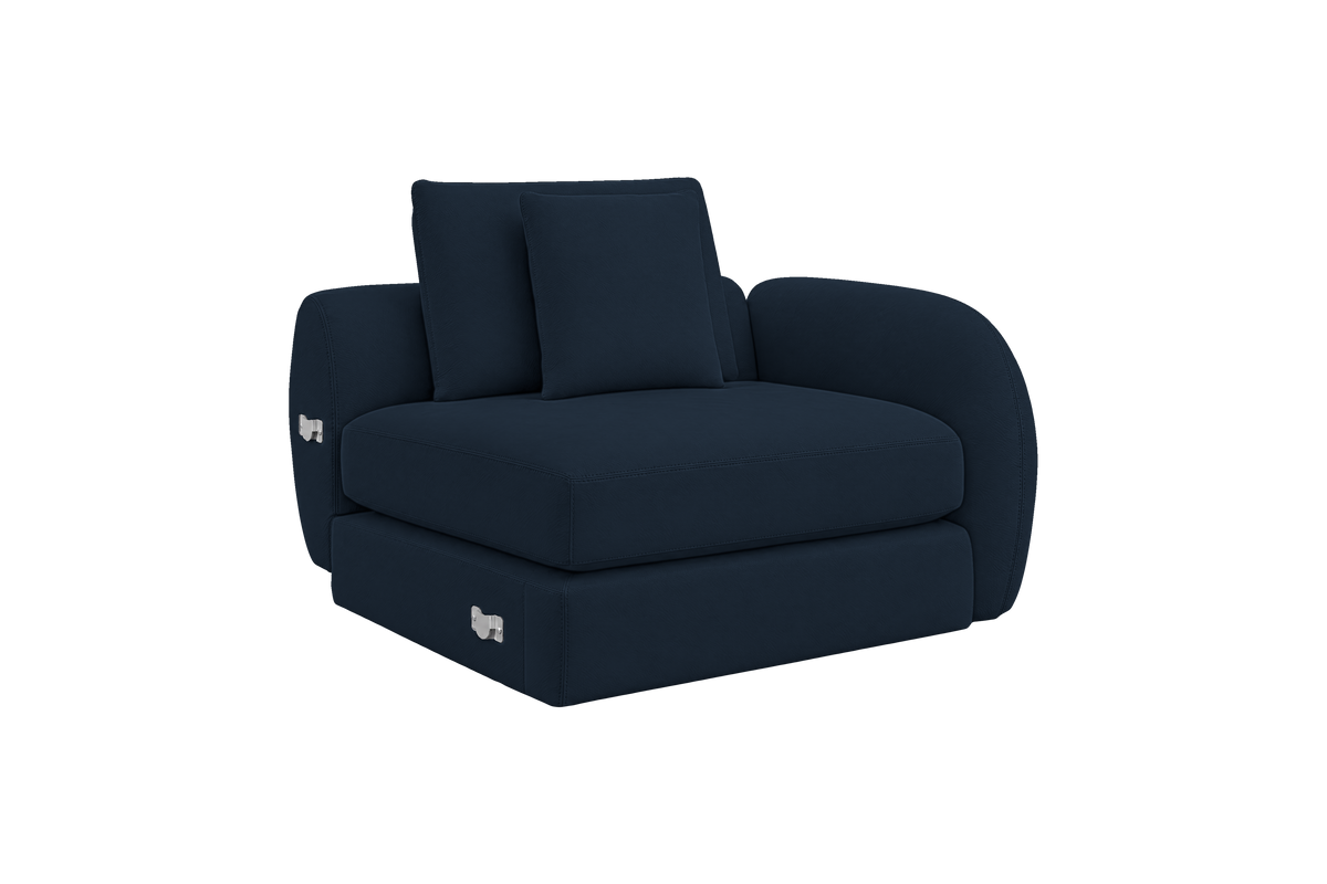 Milo Right Armchair in Dante Aqua
