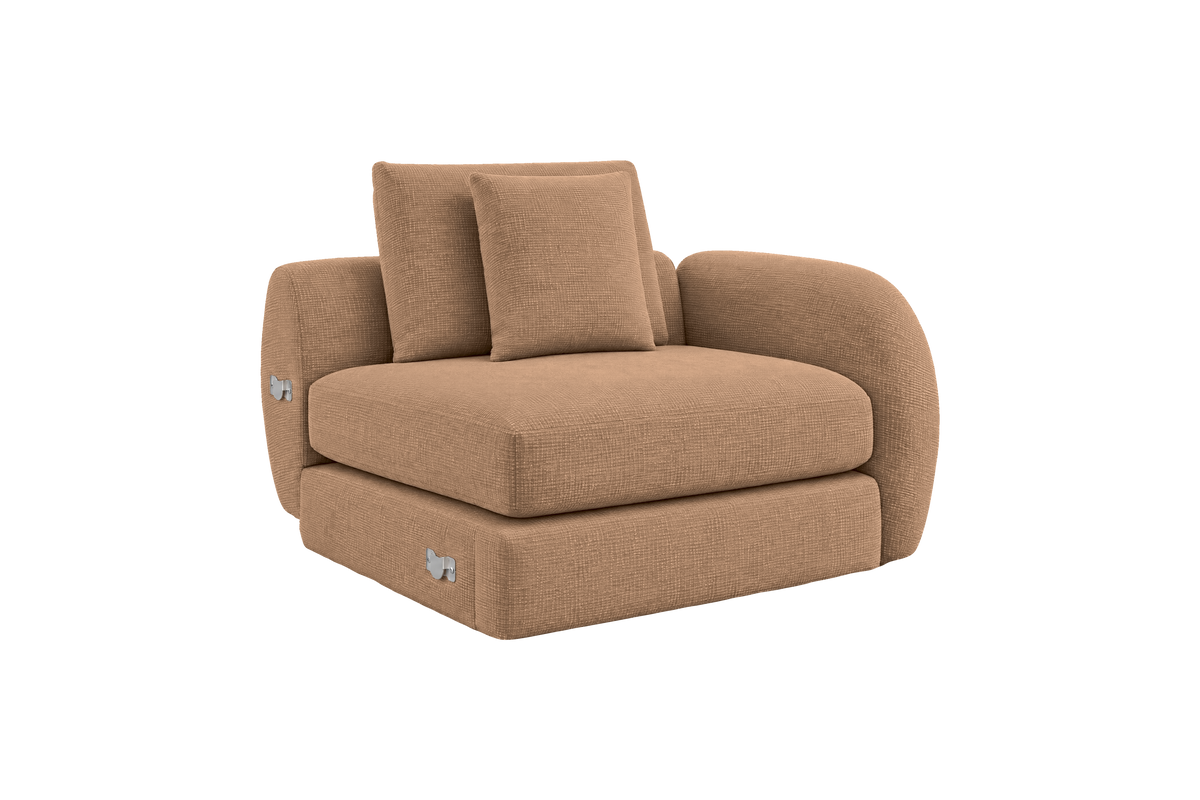 Milo Right Armchair in Roni Biscotti