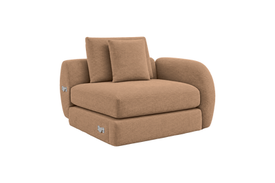 Milo Right Armchair in Roni Biscotti